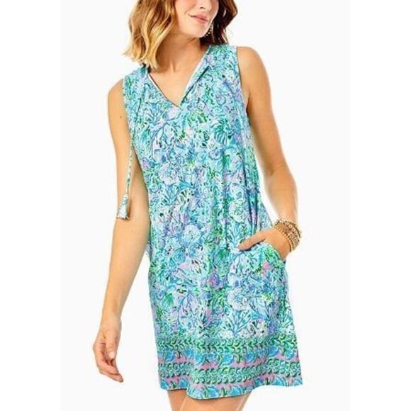 Lilly Pulitzer Dresses & Skirts - NWT Lilly Pulitzer Johana Sleeveless Coverup Surf Blue Soleil It On Me Sz Large